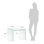 BURANO Glass side table, 60 x 60 cm