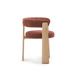 GRANITE 3-legged chair in green chenille and with solid ash wood