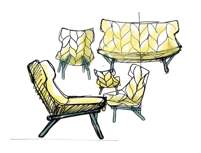 FOLIAGE Fotelja od baršuna