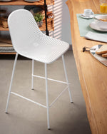 QUINBY Outdoor stool in white, height 65 cm