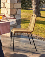 LAMBTON Sklopiva stolica od smeđe čelične užadi s crnom završnom obradom