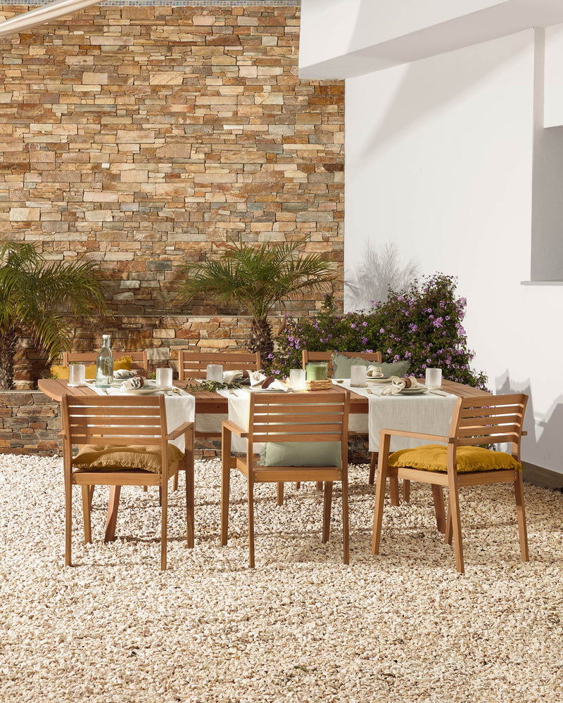 HANZEL Stackable solid 100% FSC acacia wood garden chair