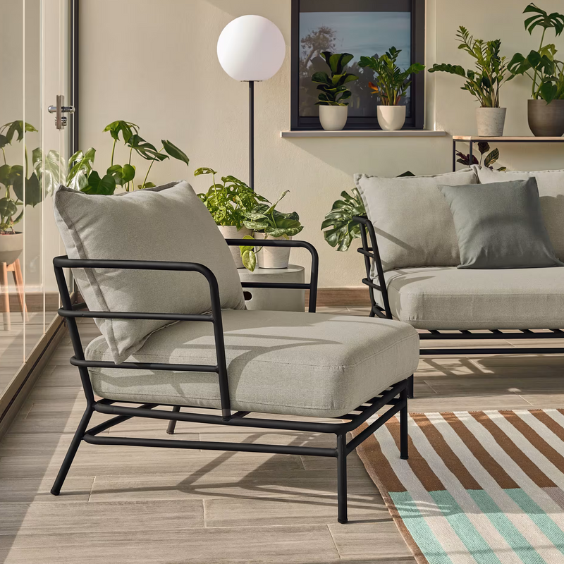 MARELUZ Fotelja od crnog čelika