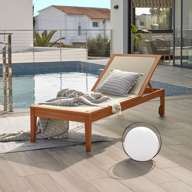 CATERIN Vanjska ležaljka za sunčanje od punog drva eukaliptusa