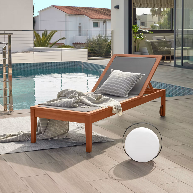 CATERIN Vanjska ležaljka za sunčanje od punog drva eukaliptusa