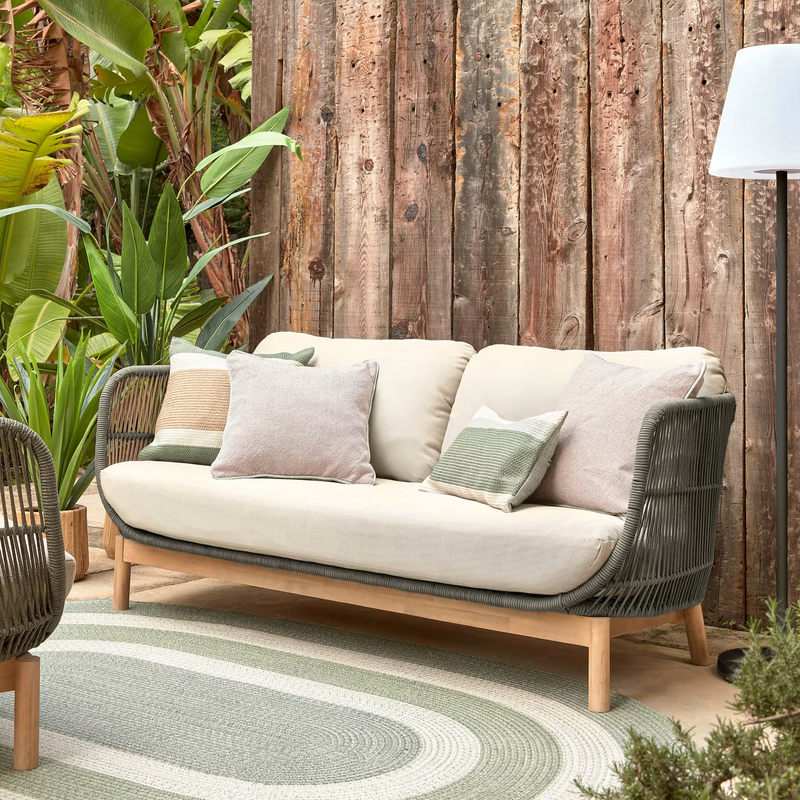 CATALINA Trosjed izrađen od zelene užadi i 100% FSC punog drva akacije, 170 cm