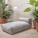 SQUARE Ležaljka s naslonom u bež boji s crnim aluminijem