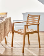 HANZEL Stackable solid 100% FSC acacia wood garden chair