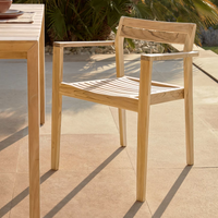 VICTOIRE Stackable solid teak outdoor chair