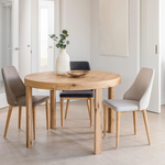 ROSIE Stolica u beige chenille s nogama od punog jasenovog drva u prirodnoj završnoj obradi