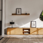 ABILEN TV stalak od hrastovog drva s 2 vrata i 2 ladice, 200 x 44 cm FSC 100%