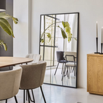 ULRICA standing mirror in black metal, 100 x 160 cm