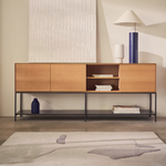 VEDRANA 3 door sideboard in oak veneer with steel legs, 195 x 80 cm