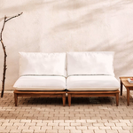 PORTITXOL Set od 2 modularne fotelje od pune tikovine