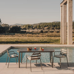 JONCOLS Stackable outdoor aluminium chair with a powder coated grey finish