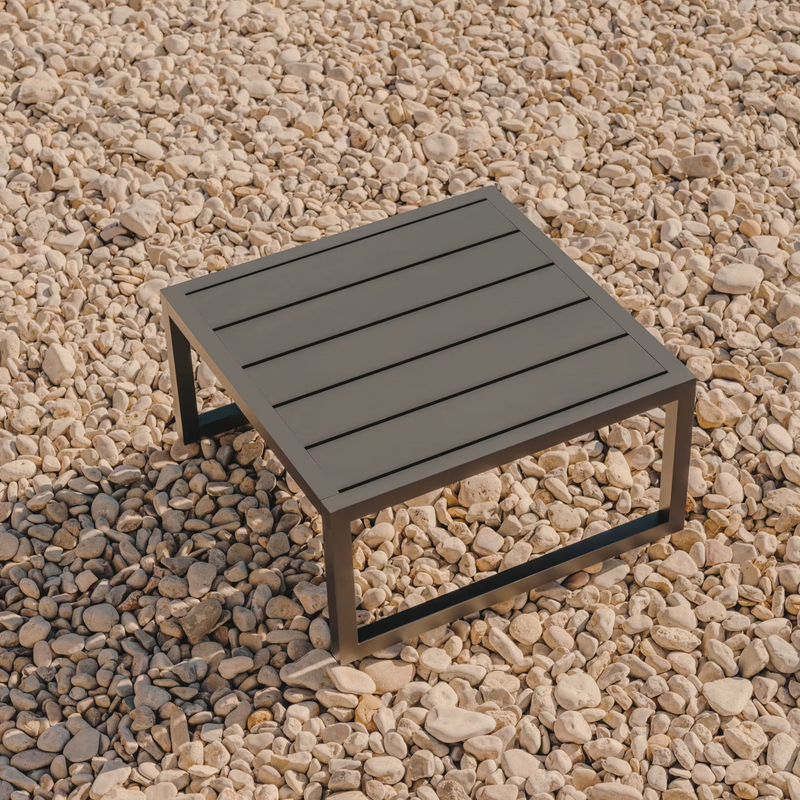 COMOVA Vanjski pomoćni stolić od zelenog aluminija, 60x60 cm