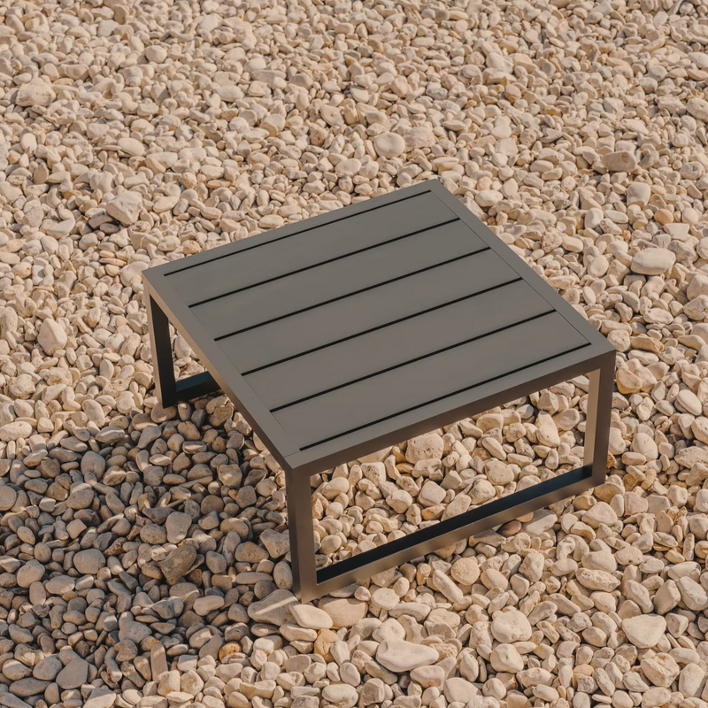 COMOVA Vanjski pomoćni stolić od zelenog aluminija, 60x60 cm