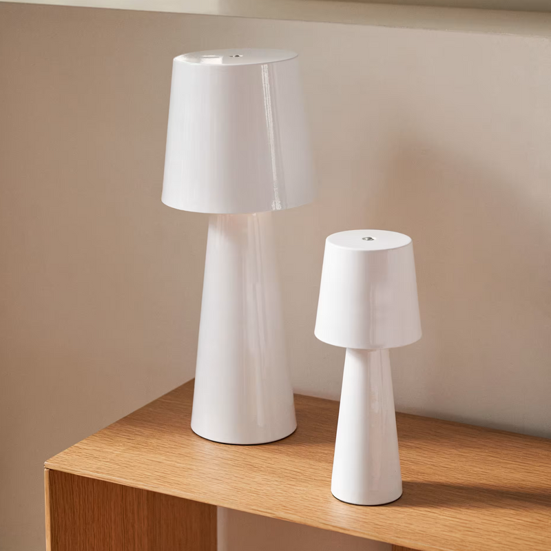 ARENYS Outdoor metal table lamp in a black painted finish