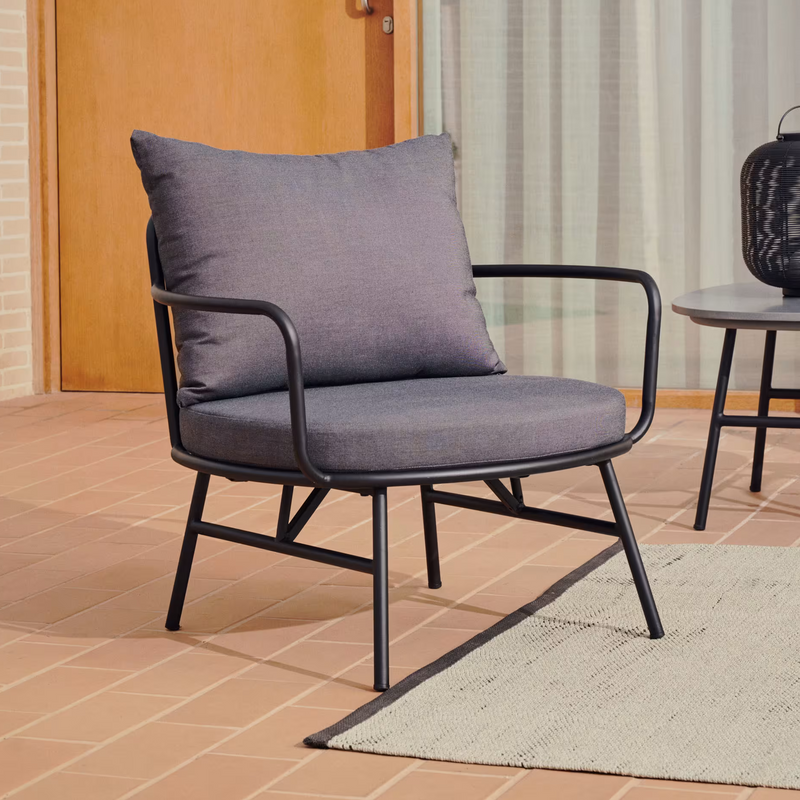 BRAMANT Steel armchair with mauve finish