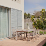 CULIP Aluminium and cord stackable outdoor chair in brown