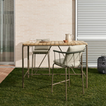 SALGUER Barski stol od punog bagrema i smeđeg čelika, pogodan za vanjske prostore, 140 x 70 cm