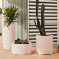 AIGUABLAVA Plant pot in white cement, Ø 42 cm