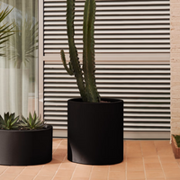 AIGUABLAVA Plant pot in black cement, Ø 52 cm