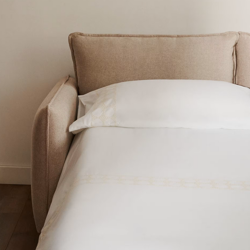 CARLOTA dvosjed na razvlačenje u beige chenille, 140 cm