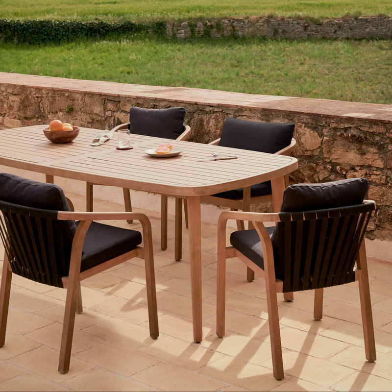 MALARET Sklopiva stolica od punog eukaliptusa i bež užadi, FSC