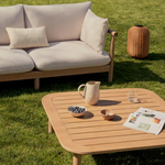 SACOVA Set of 5 seater corner sofa and coffee table made from solid eucalyptus wood