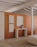 AIGUABLAVA Console table in white cement, 120 x 80 cm