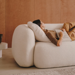 MARTINA 3-seater sofa in off-white shearling