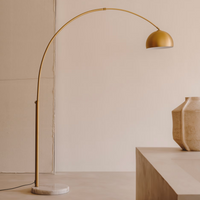 MADALI Metal floor lamp with brass and white marble finish