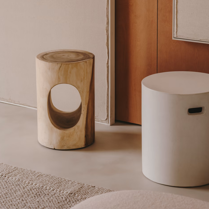 AIGUABLAVA Oslonac za noge od bijelog cementa, Ø 37 cm