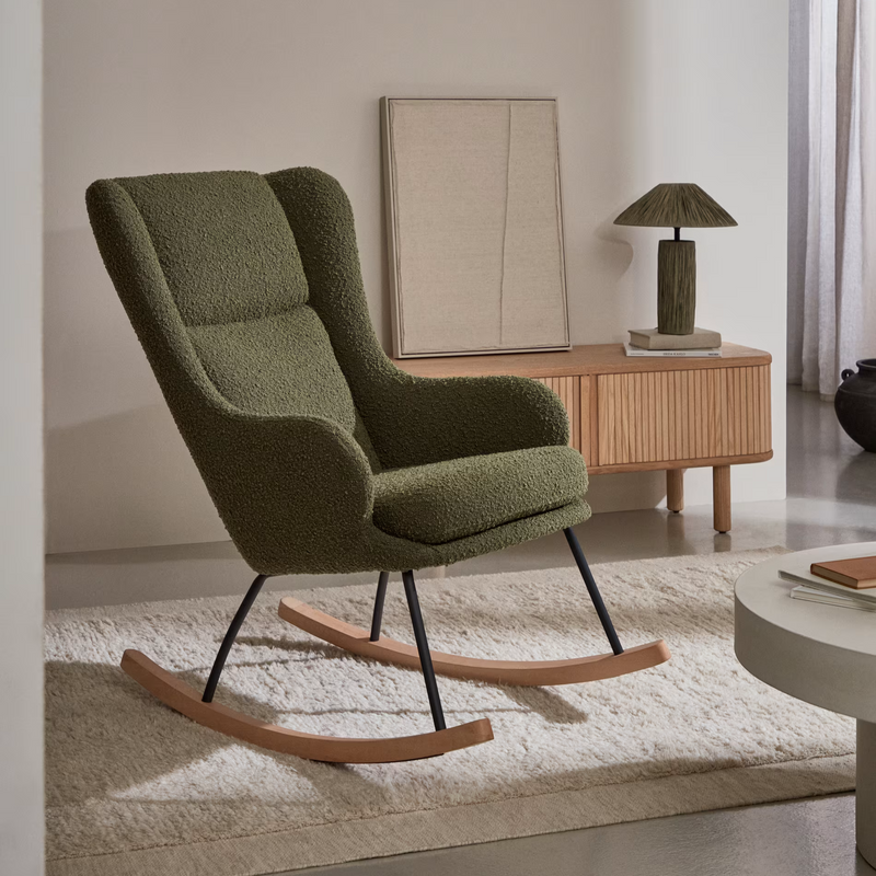 MAUSTIN Stolica na ljuljanje s čeličnom konstrukcijom i bukovim drvetom