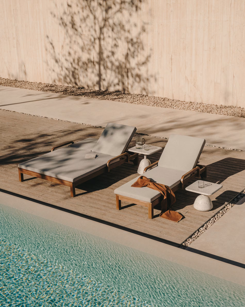SONSAURA Dvostruka ležaljka izrađena od 100% FSC čvrstog drva eukaliptusa