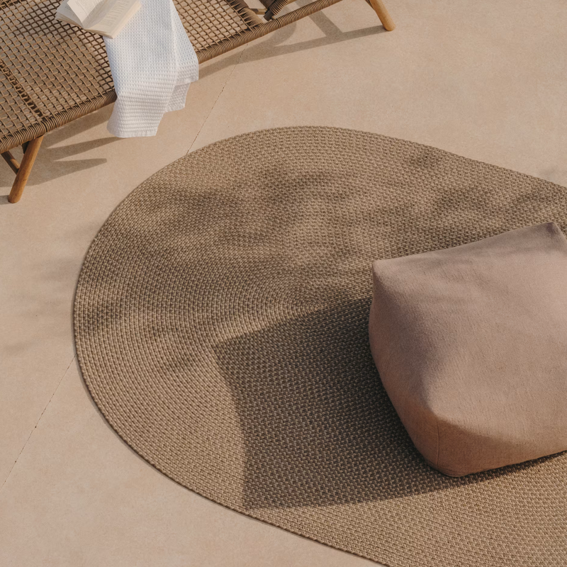 RODHE Beige oval rug 100% PET, 160 x 230 cm