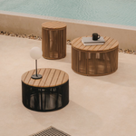 DANDARA Stol za kavu izrađen od čelika, korda i 100% FSC masivnog drva akacije