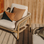 VELLANA Garnitura trosjed, 2 fotelje i stolić od punog bagrema