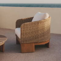 XORIGUER Armchair in synthetic rattan and solid eucalyptus wood