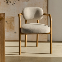 MELQUI Beige chair in solid oak wood a natural finish