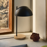 CATLAR Ash wood and metal table lamp in a black painted finish  99