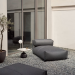 SQUARE Ležaljka s naslonom u bež boji s crnim aluminijem