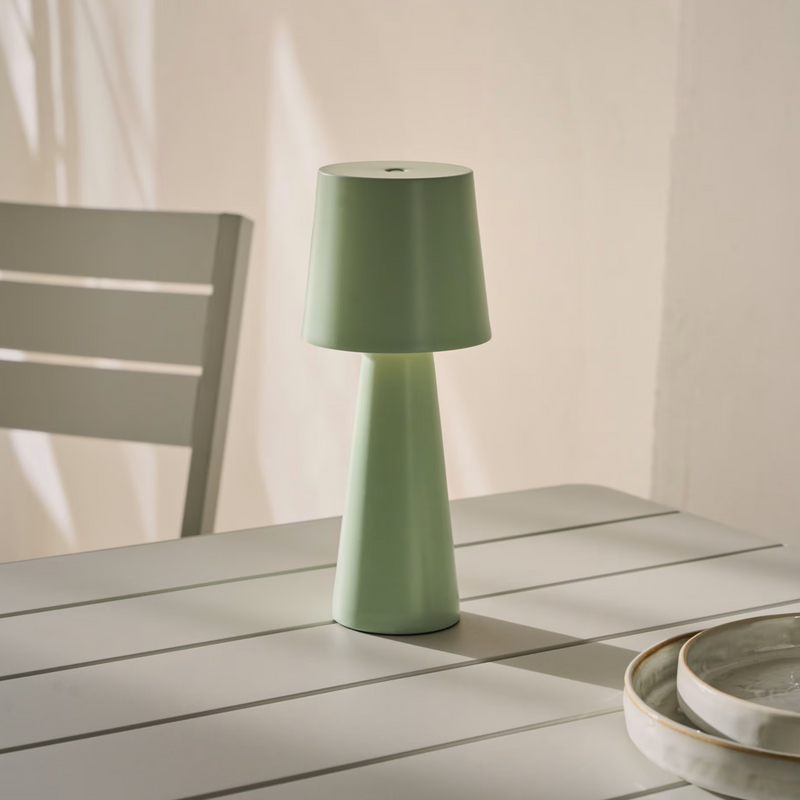 ARENYS Outdoor metal table lamp in a black painted finish