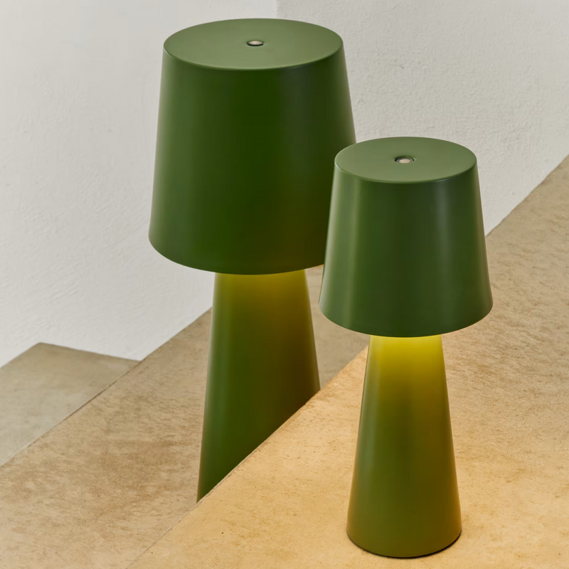 ARENYS Outdoor metal table lamp in a black painted finish