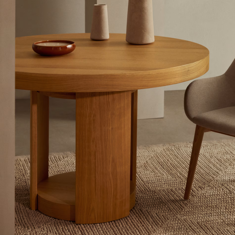 ARTIS Okrugli stol na razvlačenje u punom drvu i hrastovom furniru