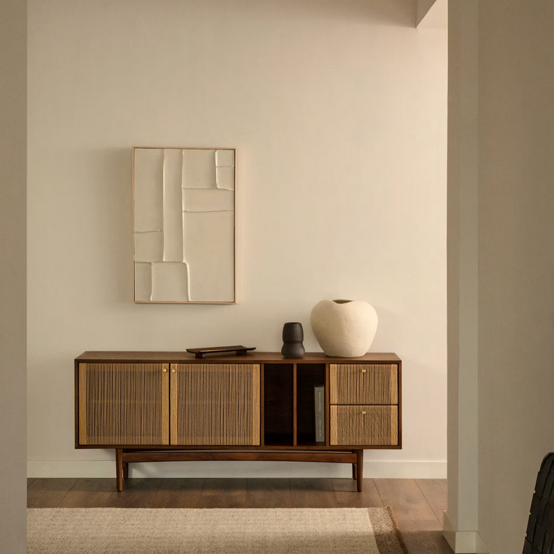 KLIS slika od platna sa geometrijskim oblicima bijele boje