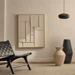 KLIS slika od platna sa geometrijskim oblicima bijele boje