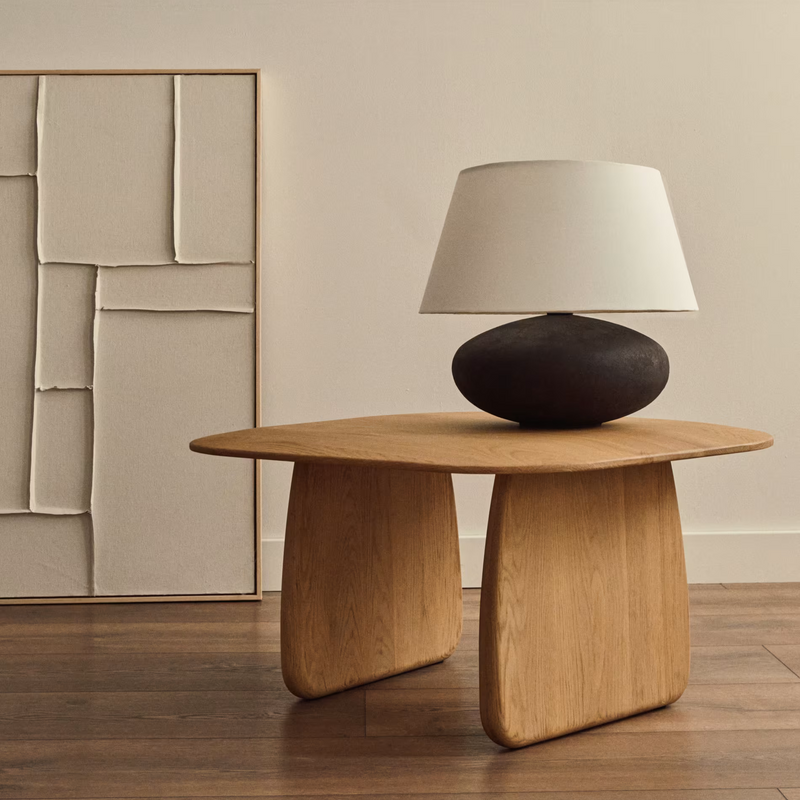 NESSI Metal table lamp in a black terracotta effect finish