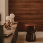 OKENI table lamp made of walnut veneer and glass